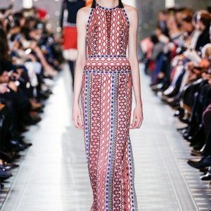 Tory Burch Beauvoir Metallic Guipure Lace Gown